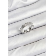 Pirinç Gümüş Renk Zirkon Taşlı Sırım Kadın Yüzük