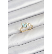 Pirinç Gold Renk Kelebek Model Kadın Yüzük