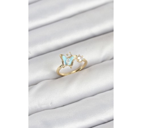 Pirinç Gold Renk Kelebek Model Kadın Yüzük