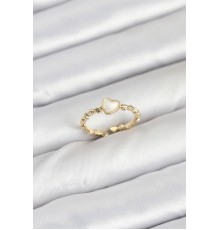 Pirinç Gold Renk Kalpli Model Kadın Yüzük