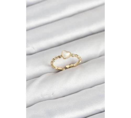 Pirinç Gold Renk Kalpli Model Kadın Yüzük