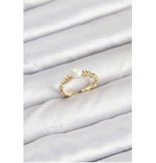 Pirinç Gold Renk Göbek İnci Model Kadın Yüzük