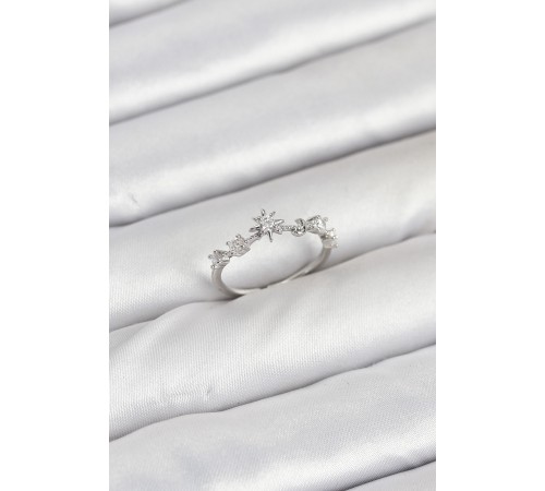 Pirinç Gümüş Renk Manifest Kadın Yüzük