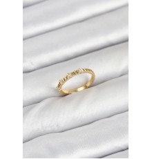 Pirinç Gold Renk Lazer Kesim Kadın Yüzük