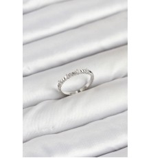 Pirinç Gümüş Renk Lazer Kesim Kadın Yüzük