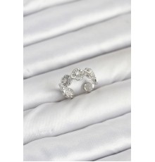 Pirinç Gümüş Renk Yonca Model Kadın Yüzük