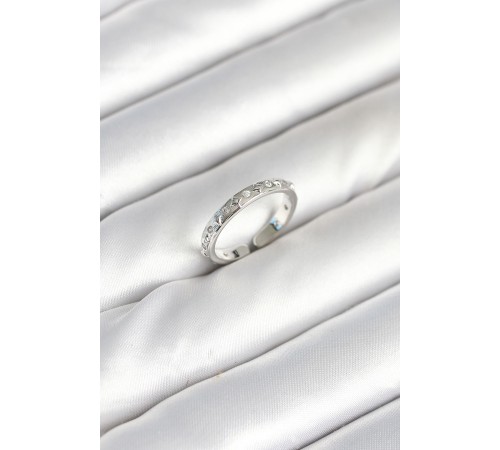 Pirinç Gümüş Renk Zirkon Taşlı Kadın Yüzük