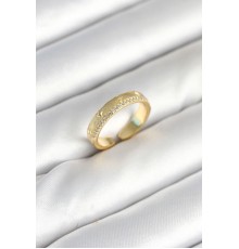 Gold Renk Şerit Zirkon Taşlı Kadın Yüzük