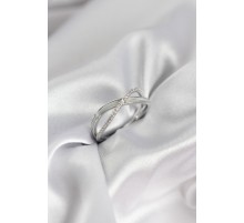 Zirkon Taşlı Sarmal Sedefli Gümüş Renk Kadın Yüzük