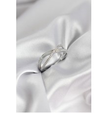 Zirkon Taşlı Sarmal Sedefli Gümüş Renk Kadın Yüzük