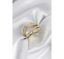 Sarmal Zirkon Baget Taşlı Gold Renk Kadın Yüzük