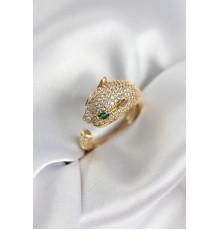 Jaguar Model Gold Renk Zirkon Taşlı Kadın Yüzük