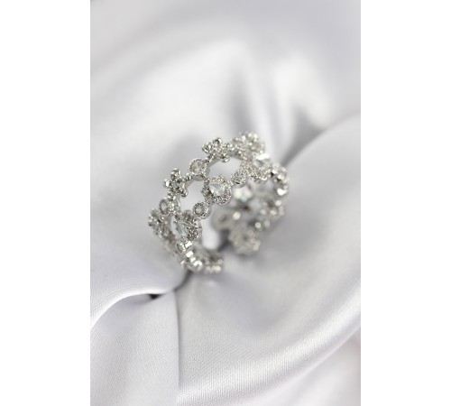 Zirkon Taşlı 2'li Model Gümüş Renk Kadın Yüzük