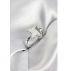 Gümüş Renk Sedefli Yıldız Model Kadın Yüzük