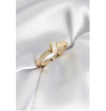 Zirkon Taşlı Sedefli Gold Renk Kadın Yüzük