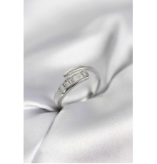 Baget Zirkon Taşlı Gümüş Renk Kadın Yüzük