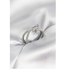 Gümüş Renk Zirkon Taşlı Halley Model Kadın Yüzük