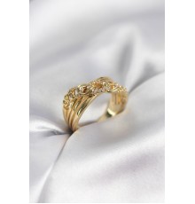 Gold Renk Zirkon Taşlı Zincir Model Kadın Yüzük