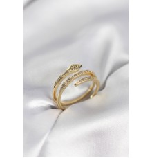 Yılan Model Gold Renk Zirkon Taşlı Kadın Yüzük