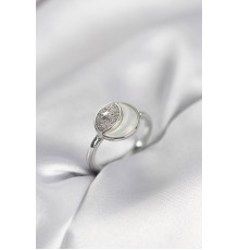 Ay Yıldız Model Gümüş Renk Zirkon Taşlı Kadın Yüzük