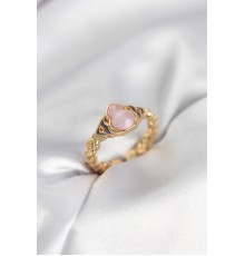 Gold Renk Pembe Damla Model Kadın Yüzük