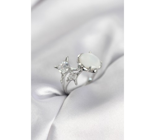 Gümüş Renk Kutup Yıldızı Model Kadın Yüzük