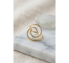 Gold Renk Geometrik Çift Halka Yüzük