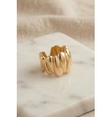 Damla Dilimli Gövde Gold Renk Bohem Yüzük