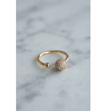 Gold Renk Zirkon Taşlı Topçuk Model Kadın Yüzük