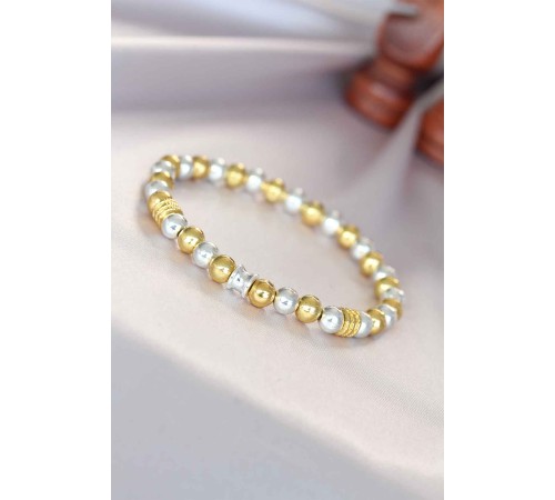 Hematit Gümüş Gold Renk Doğal Taş Erkek Bileklik