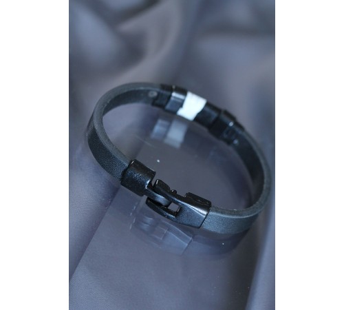 Siyah Beyaz Renkli Deri Bileklik