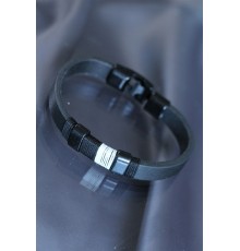 Siyah Beyaz Renkli Deri Bileklik