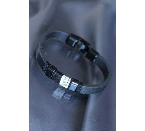 Siyah Beyaz Renkli Deri Bileklik