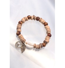 Baykuş Aksesuarlı Coconut ve Bambu Erkek Bileklik