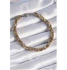 316L Çelik Gümüş Gold Renk Kral Zincir Model Erkek Bileklik