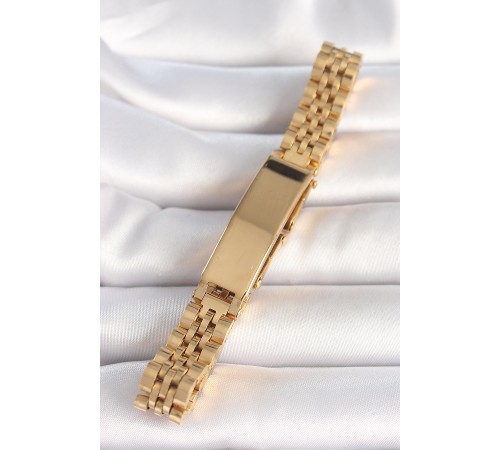 316L Çelik Gold Renk Zincir Künye Model Erkek Bileklik