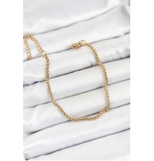 316L Çelik Gold Renk Örgü Burgu Zincir Erkek Bileklik