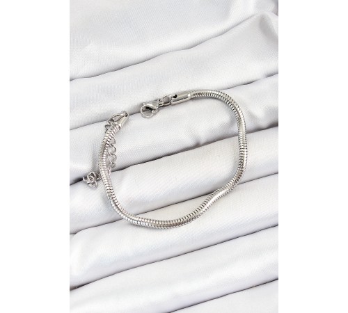 316L Çelik Gümüş Renk Kalın Yılan Zincir Erkek Bileklik
