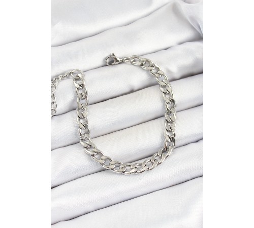316L Çelik Gümüş Renk Kalın Zincir Erkek Bileklik