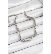 316L Çelik Gümüş Renk Örgü Zincir Erkek Bileklik