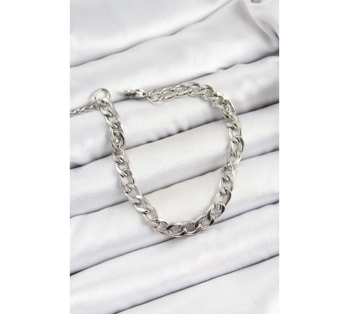 316L Çelik Gümüş Renk Kalın Zincir Erkek Bileklik