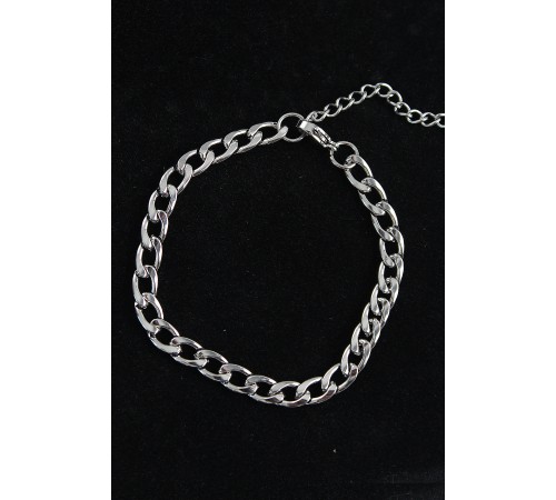 316L Çelik Kalın Klasik Model Gümüş Renk Erkek Bileklik