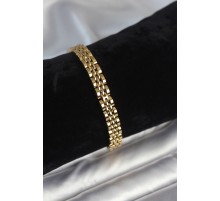 316L Çelik 7 mm Kalınlıkta Gold Renkli Erkek Bileklik