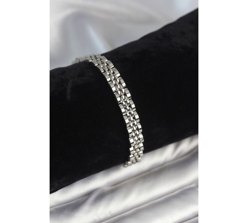 316L Çelik 7 mm Kalınlıkta Gümüş Renkli Erkek Bileklik