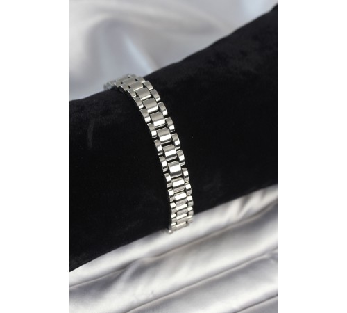 316L Çelik Gümüş Renk 9 mm Kalınlık Erkek Bileklik