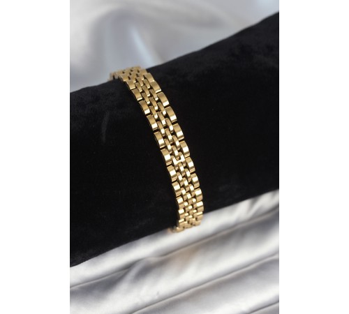 316L Çelik 9 mm Kalınlıkta Gold Renkli Erkek Bileklik