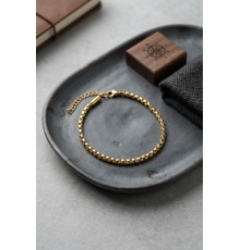 316L Çelik Gold Renk Kutu Zincir Erkek Bileklik