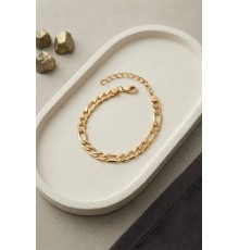 316L Çelik Gold Renk Figaro Zincir Model Erkek Bileklik