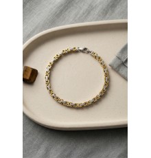 316L Çelik Gold ve Gümüş Kral Zincir Model Erkek Bileklik