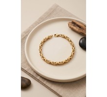 316L Çelik Gold Renk Kral Zincir Model Erkek Bileklik